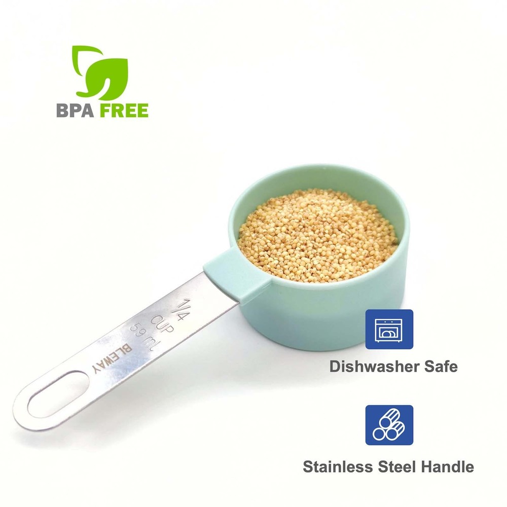 Easy to Read Measuring Cups & Spoons Set for Visually Impaired, Stackable,Lar...