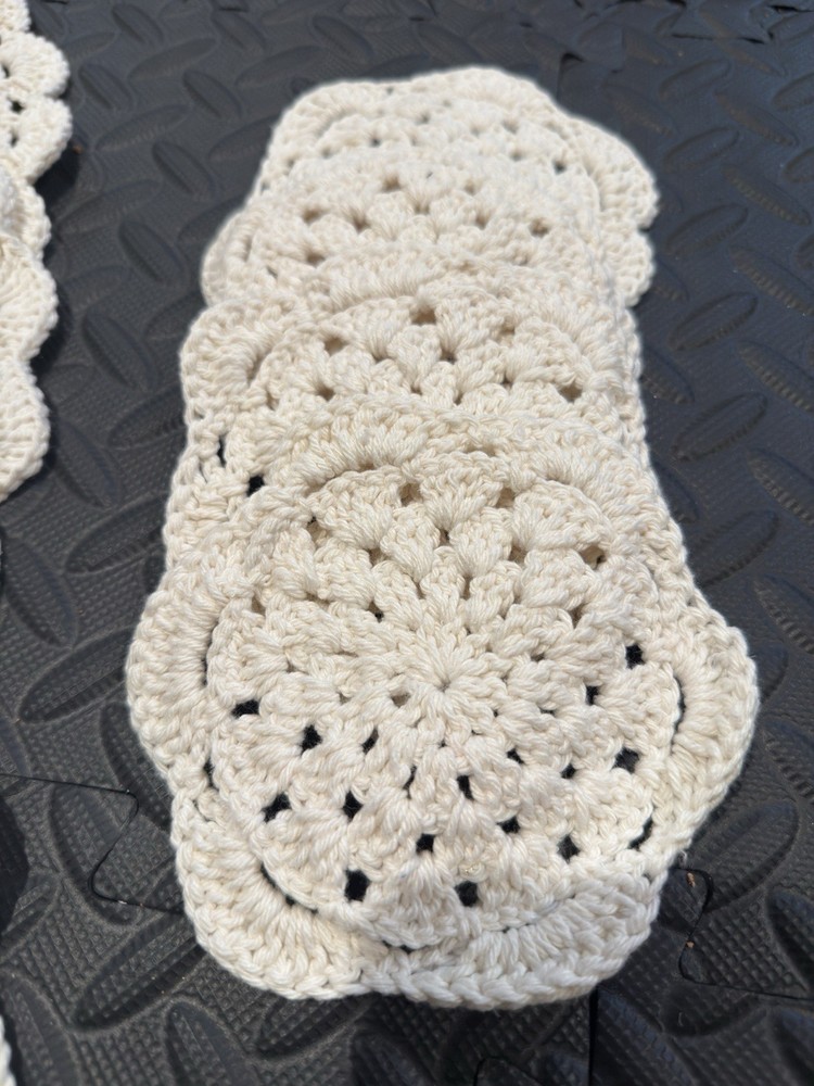 Handmade Crochet Placemat & Coaster Set - Cotton