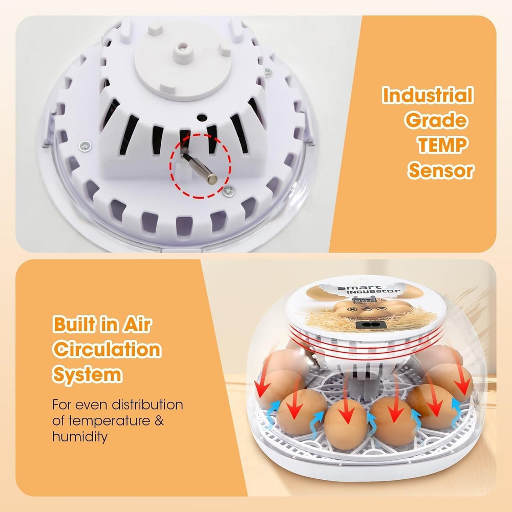Automatic Egg Incubator with Turning Control for Hatching Chicken, Duck, Goose,