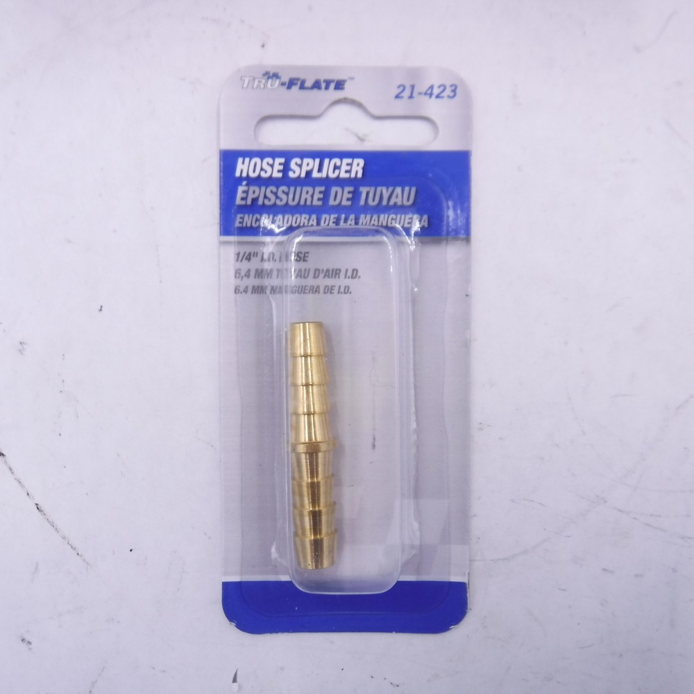 10 Pack Tru-Flate 21-423 1/4" ID Hose Splicer Barb Type Hose Fitting