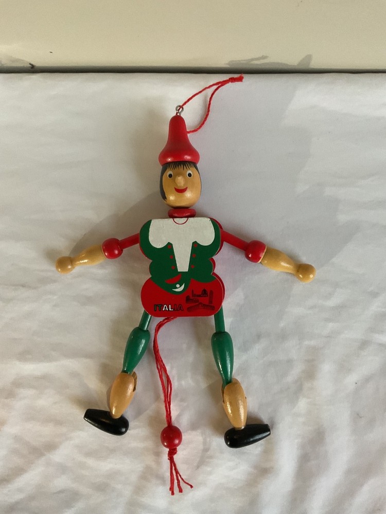 Italian Wood Pinocchio Jumping Jack Pull String & Nutcracker pull string toy