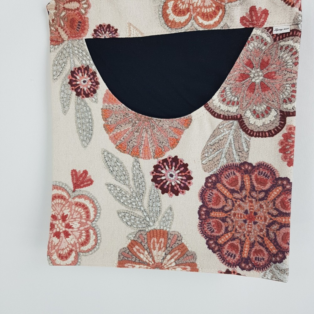 Peg Bag Handmade Cream Raspberry Flowers Lined Laundry Clothes Peg Holder