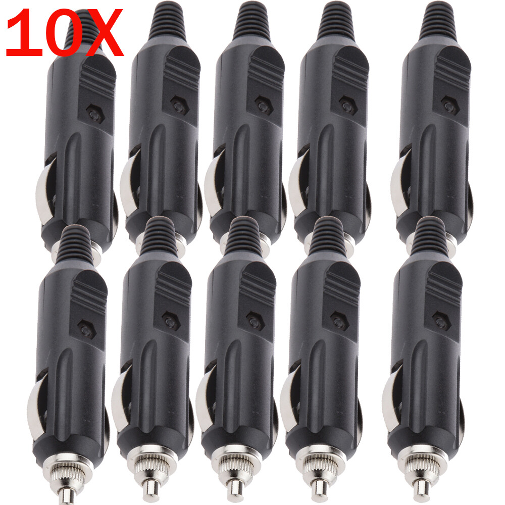 10 PCS 12V Male Car Cigarette Lighter Socket Plug Connector US