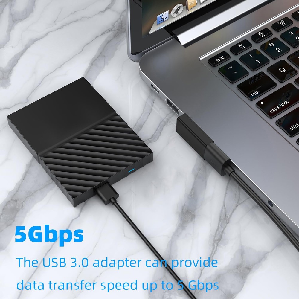 AreMe 90 Degree USB 3.0 Adapter 4 Pack, Up and Down Angle, Left Black