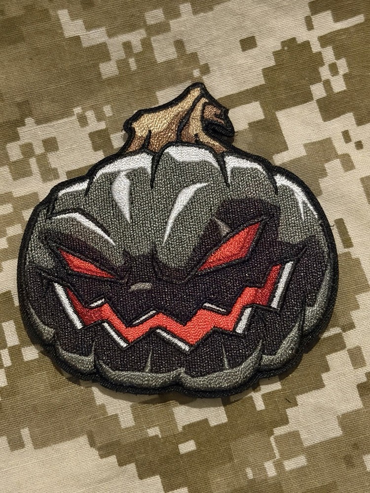 The Grumpy Pencil, Grumpy O' Lantern Dark Pumpkin Embroidery Patch