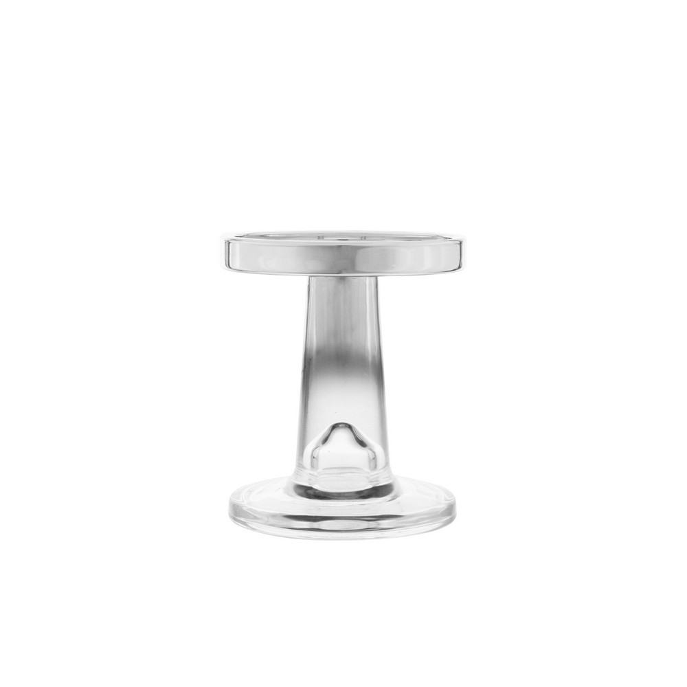 Mega Candles - 4.5" Pillar Glass Candle Holder - Silver, 1PC