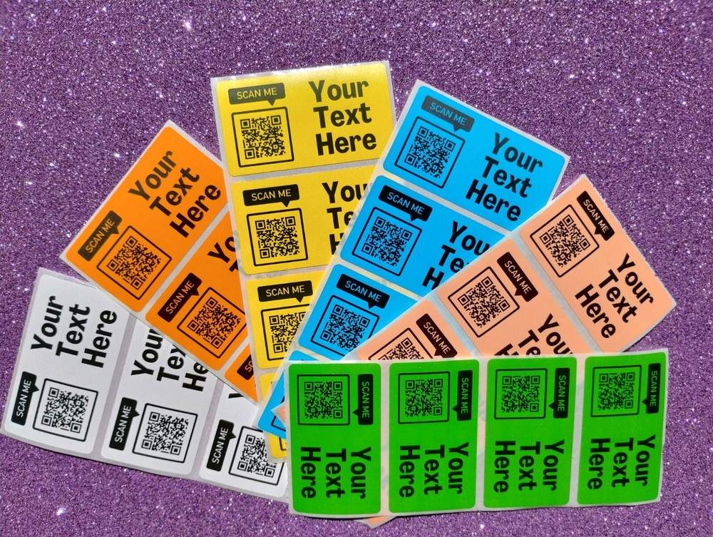 50 CUSTOM PRINTED QR CODE LABELS STICKERS WATERPROOF 2.25 INCH SMALL BUSINESS