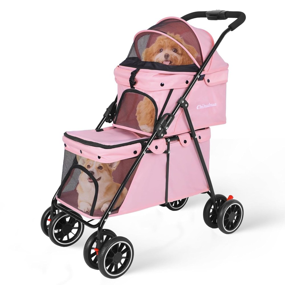 Double Pet Stroller Dogs & Cats,Cat Strollers 2 Cats,Double Dog Stroller 2 Small