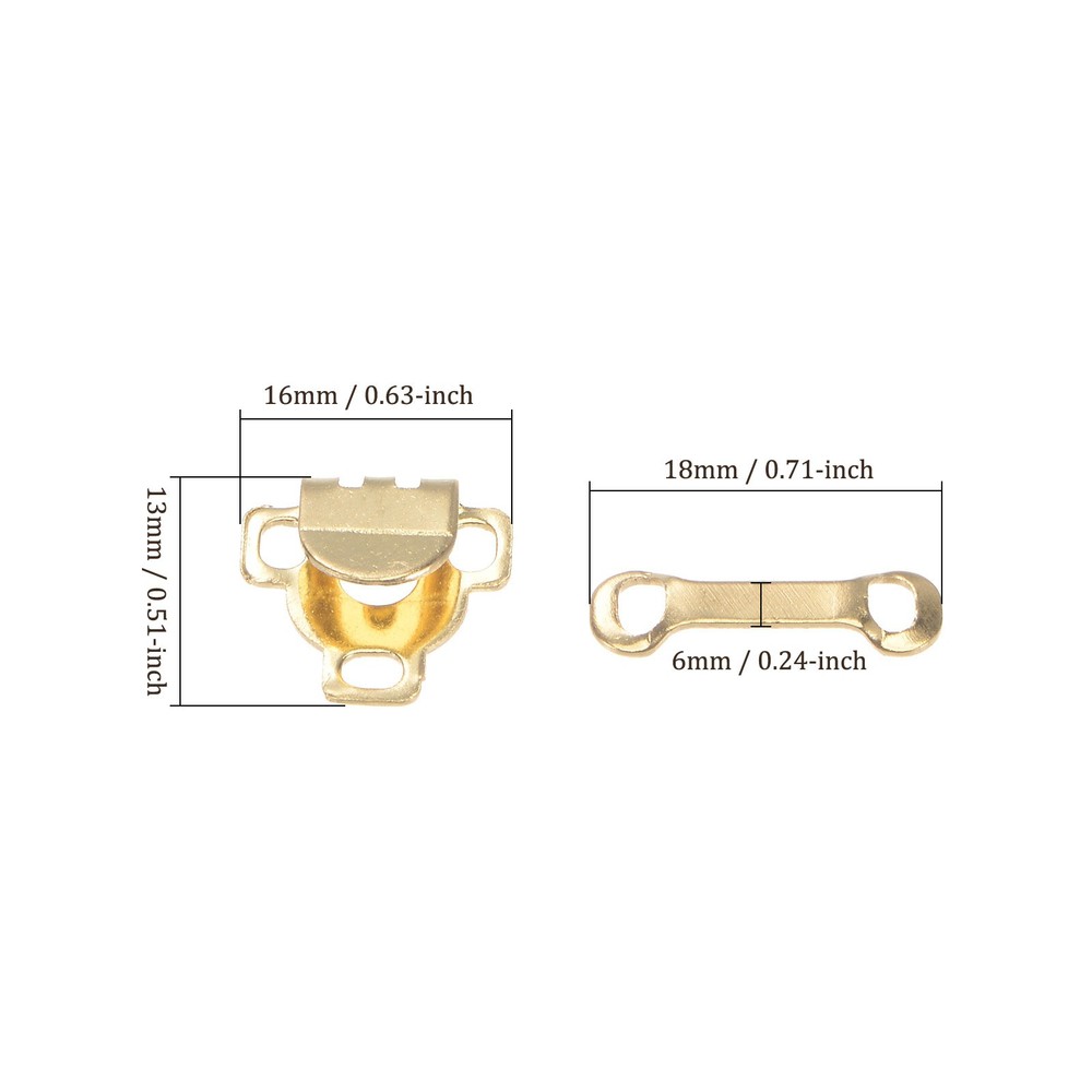 20pcs Sewing Hooks and Eyes Closure Set Copper Golden