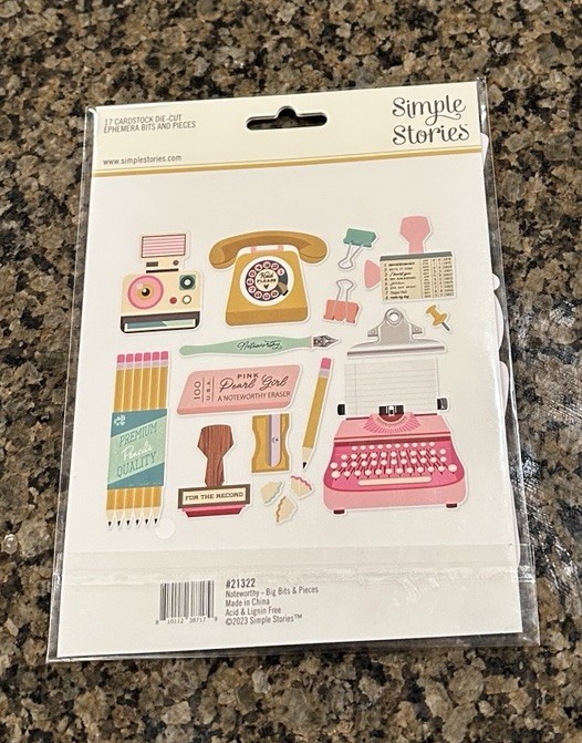 Simple Stories NOTEWORTHY Big Bits Scrapbook Embellishments