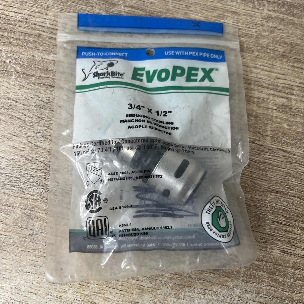 Sharkbite Evopex 3/4In Push T X 1/2In Dpush Reducing Coupling
