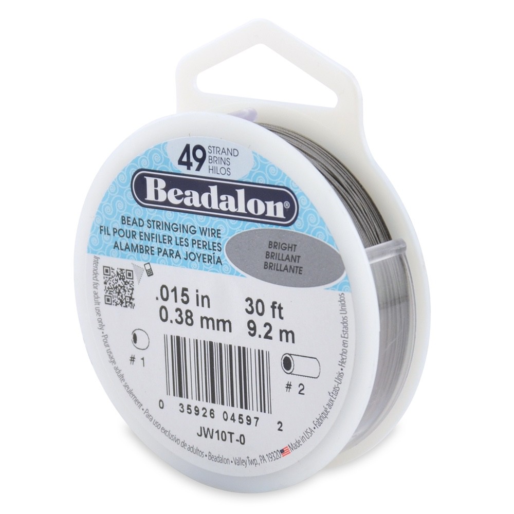 Beadalon 49 Strand, Bright .015in Flexible Wire - 30ft Spool