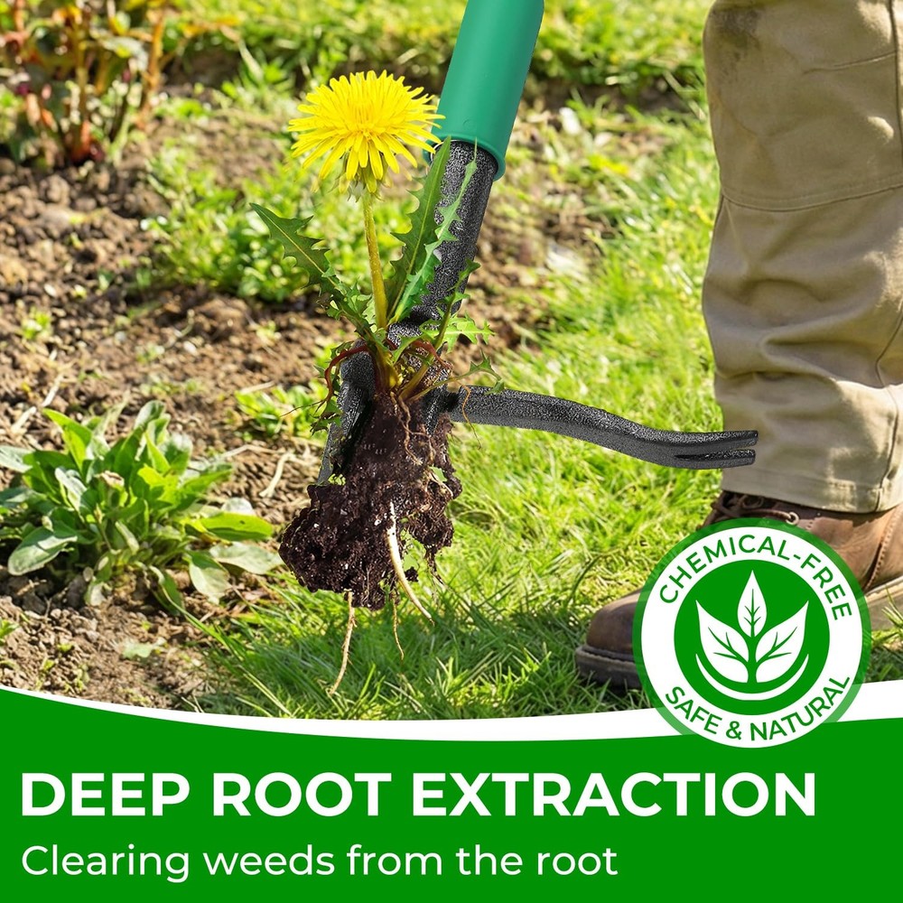 Weed Puller Tool with 2 Weed Eject Feature, 43.7in Stand Up Dandelion Remover...
