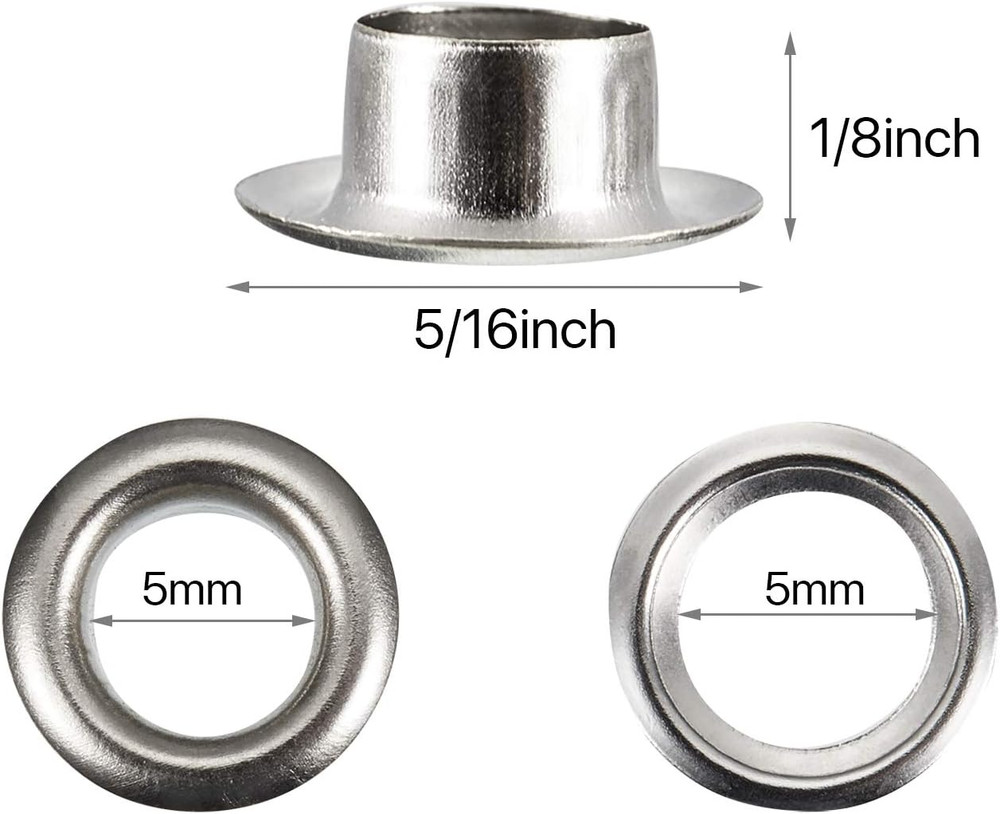100 Sets Grommet Eyelets Tool Kit, Grommet Setting Tool and Eyelets with Setting