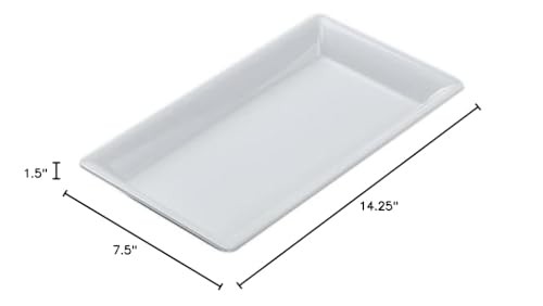 MEL19 Endurance Melamine Rectangular Platter, 14.25" x 7.5", White