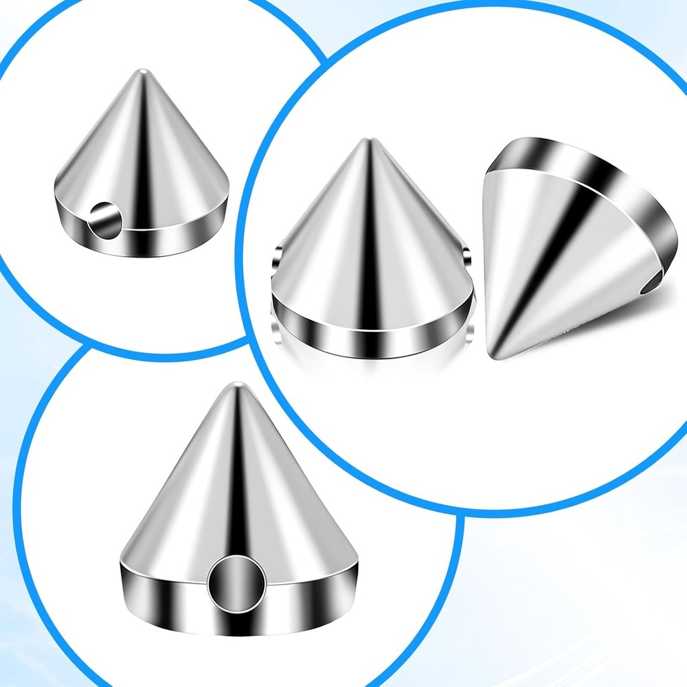 150 Pcs Spikes for Clothes Silver Cone Spikes Cool Punk ABS Cone Studs Rivets fo