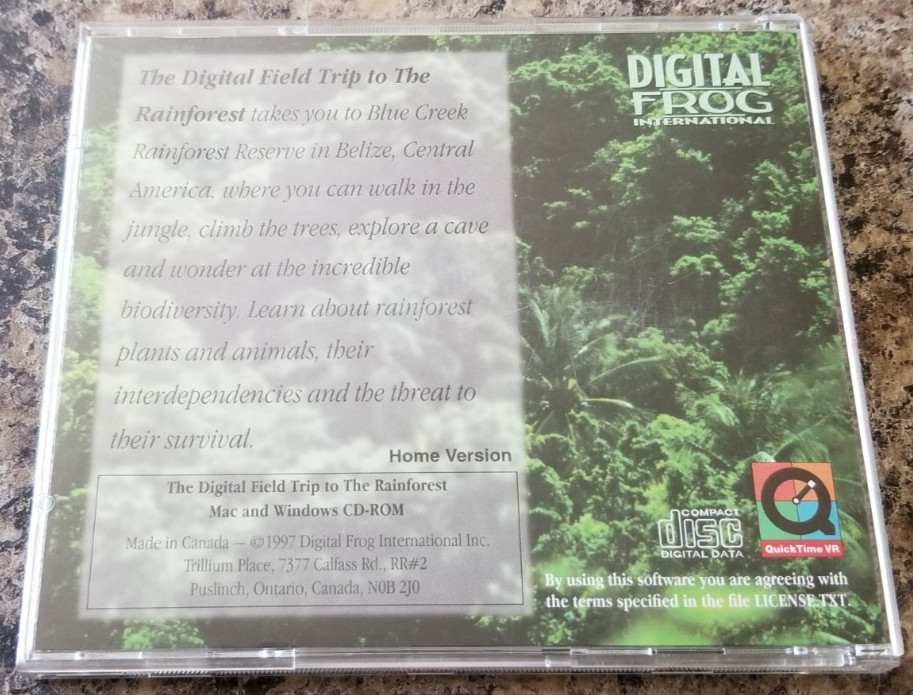 The Digital Field Trip To The Rainforest (1997) Computer Software