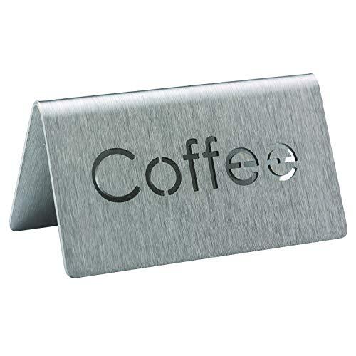 Service Ideas 1C-BF-Coffee-MOD, Laser Cut Table Tent, Coffee, Brushed, Silver