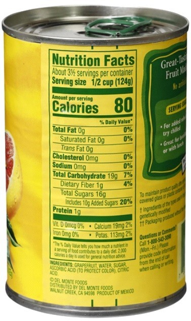 Del Monte Red Grapefruit, 15 oz (6 Cans) Sections in Light Syrup