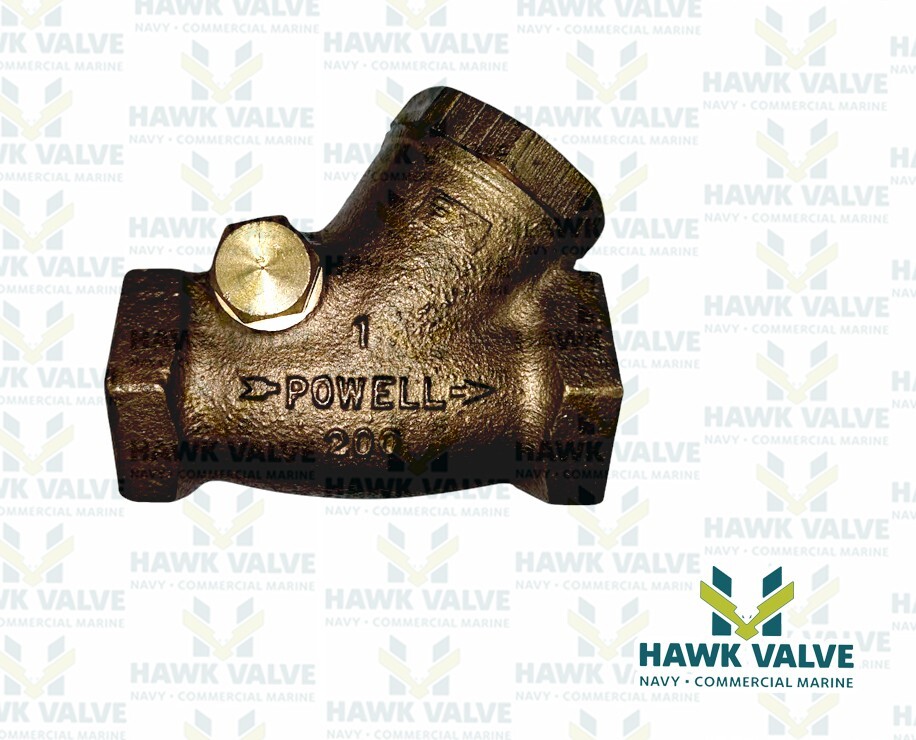 1" BRONZE 200 THREADED Y-PATTERN SWING CHECK VALVE - POWELL FIG.560