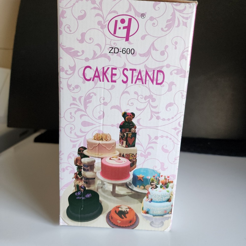White Plastic Pedestal Cake Stand with Decorative Edges
