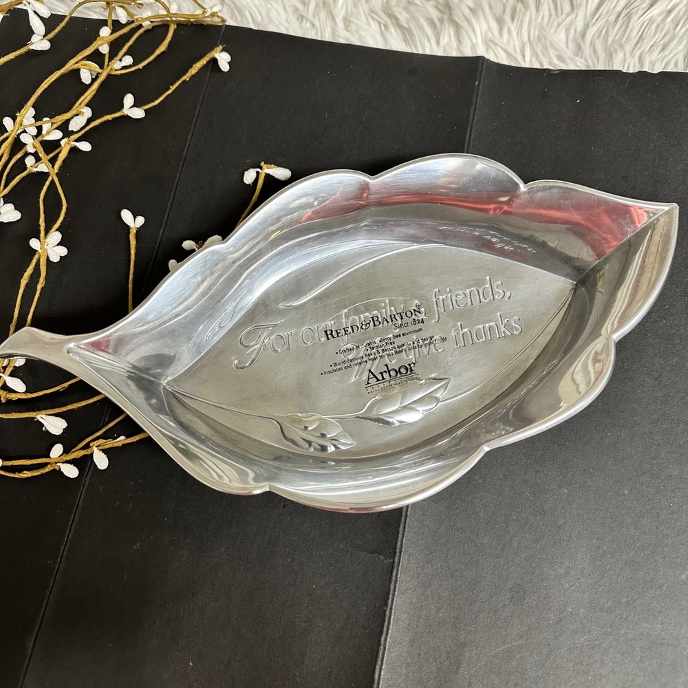 Reed & Barton The Arbor Collection Leaf Bread Accent Trinket Dish NEW