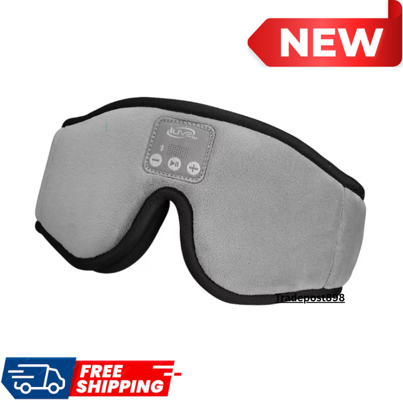 iLive Lights Out Wireless Sleep Mask with Speakerphone/Headphone, Adjustable NEW