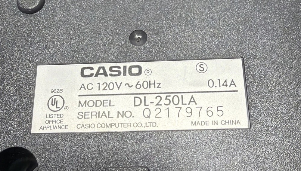 Casio DL-250LA Heavy Duty Printing Calculator Adding Machine Tested
