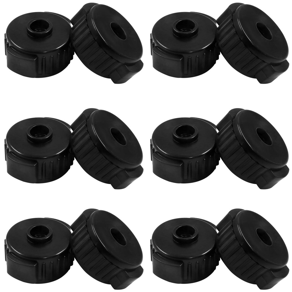 Hitefu 12pcs Black Plastic Cymbal Nuts for Percussion Drum Kit, 8mm