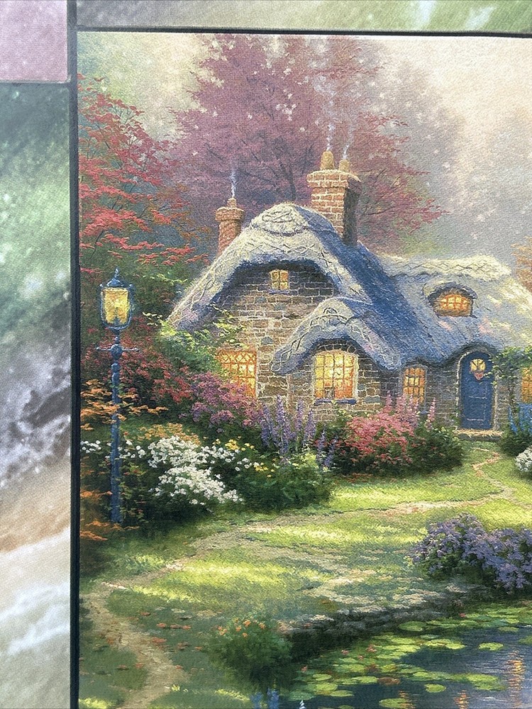 Thomas Kinkade Stained Glass Clock Collection Glass Panel - Spring