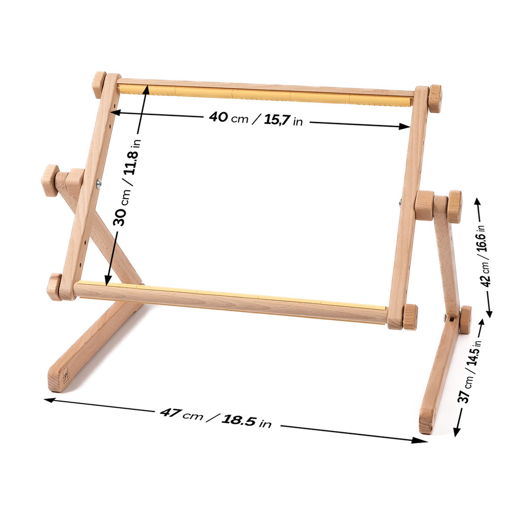 Needlework Table and Lap Hands-Free Stand with Adjustable Frame Chafflin