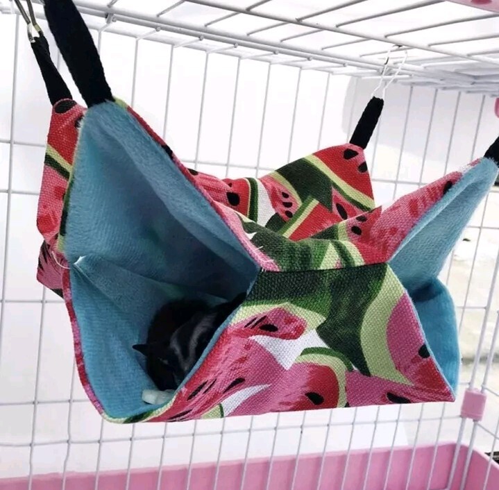 Hamster Hammock Pet Hammocks Hanging Bed Nest Double Layer Canvas SIZE LARGE