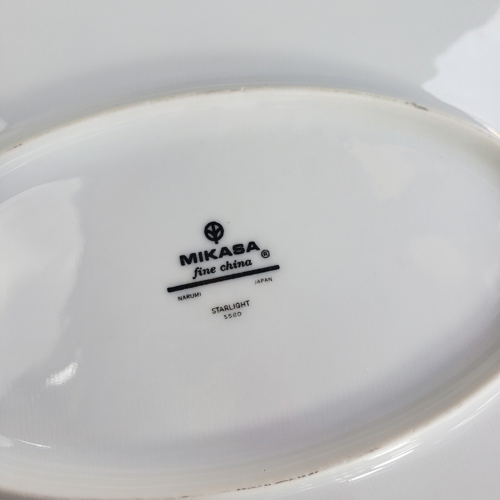 Mikasa Starlight 5560 Fine China Dinnerware Set White Black Gray