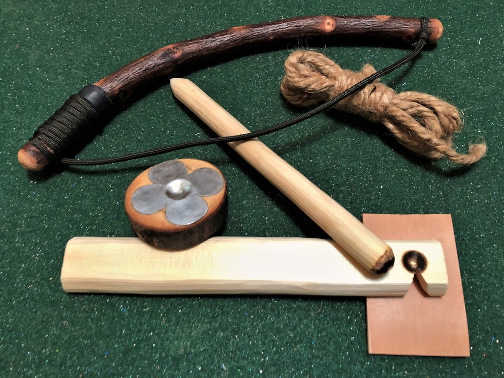 Mini Bow Drill Fire Starter Complete Kit with written instructions