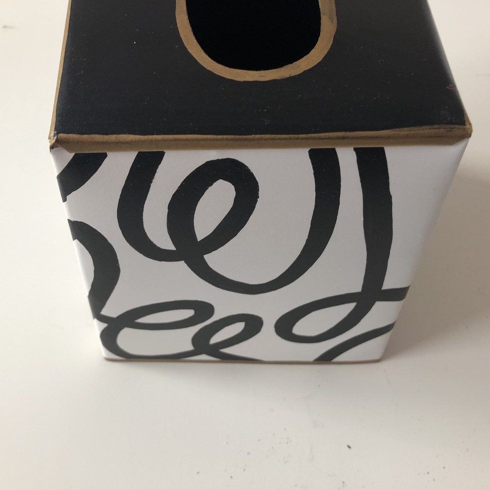 Jaye's Studio Tissue Box Cover Black and White Scribbles