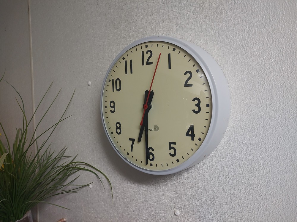 TWO Commercial School Clocks with Surface Mounting Plates