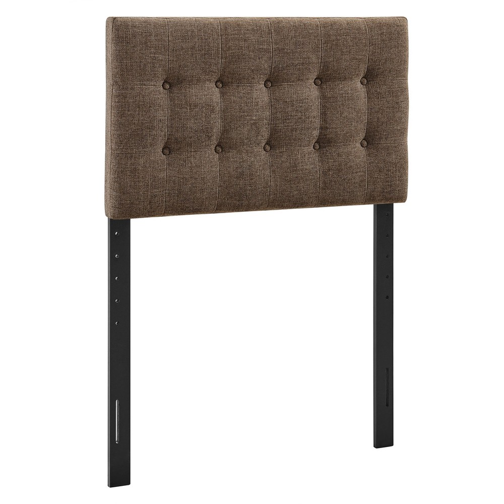 Emily Fabric Upholstered Twin Size Headboard in Mocha