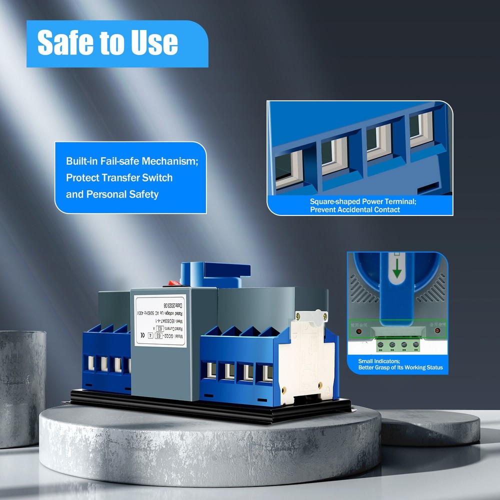 Dual Power Automatic Transfer Switch Generator Changeover Switch CB Level 63A 4P