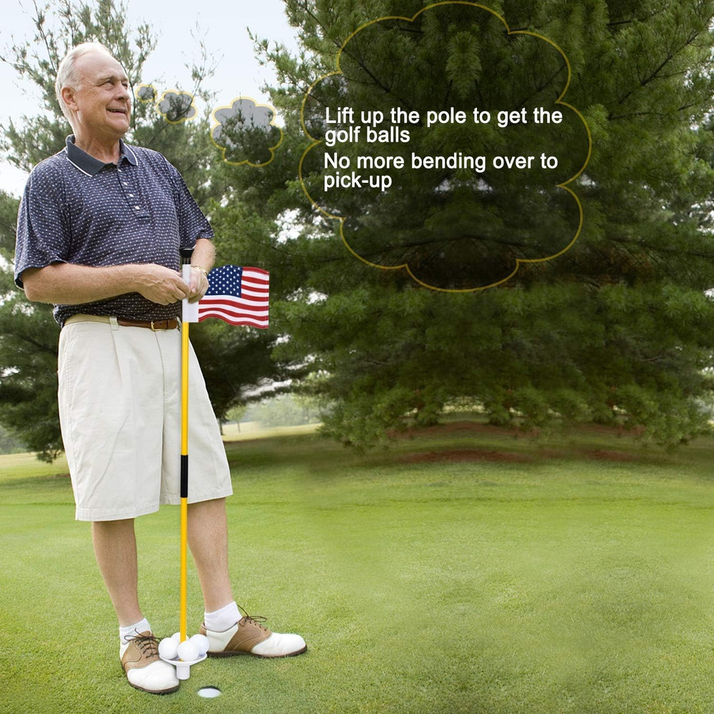 Practice Golf Hole Cup Flagpole Set - 6” Cup & 3ft Flagstick, 2-Pack