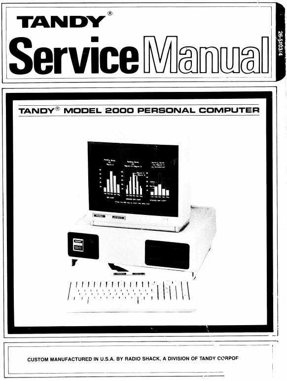 Tandy Model 2000 Personal Computer Service Manual PDF Copy 4G USB Stick