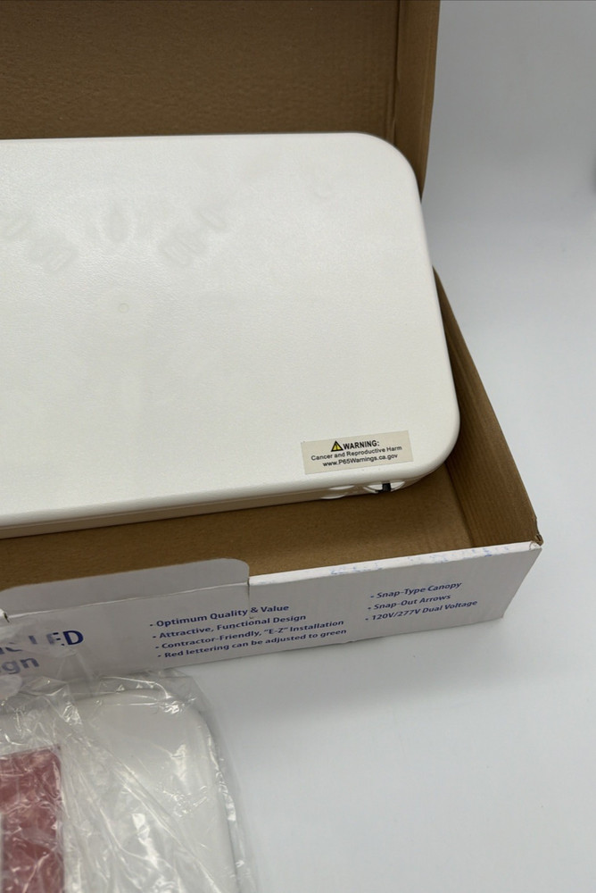 NEW Slimline LED Exit Sign – Red/Green Adjustable – Combo Emergency Light