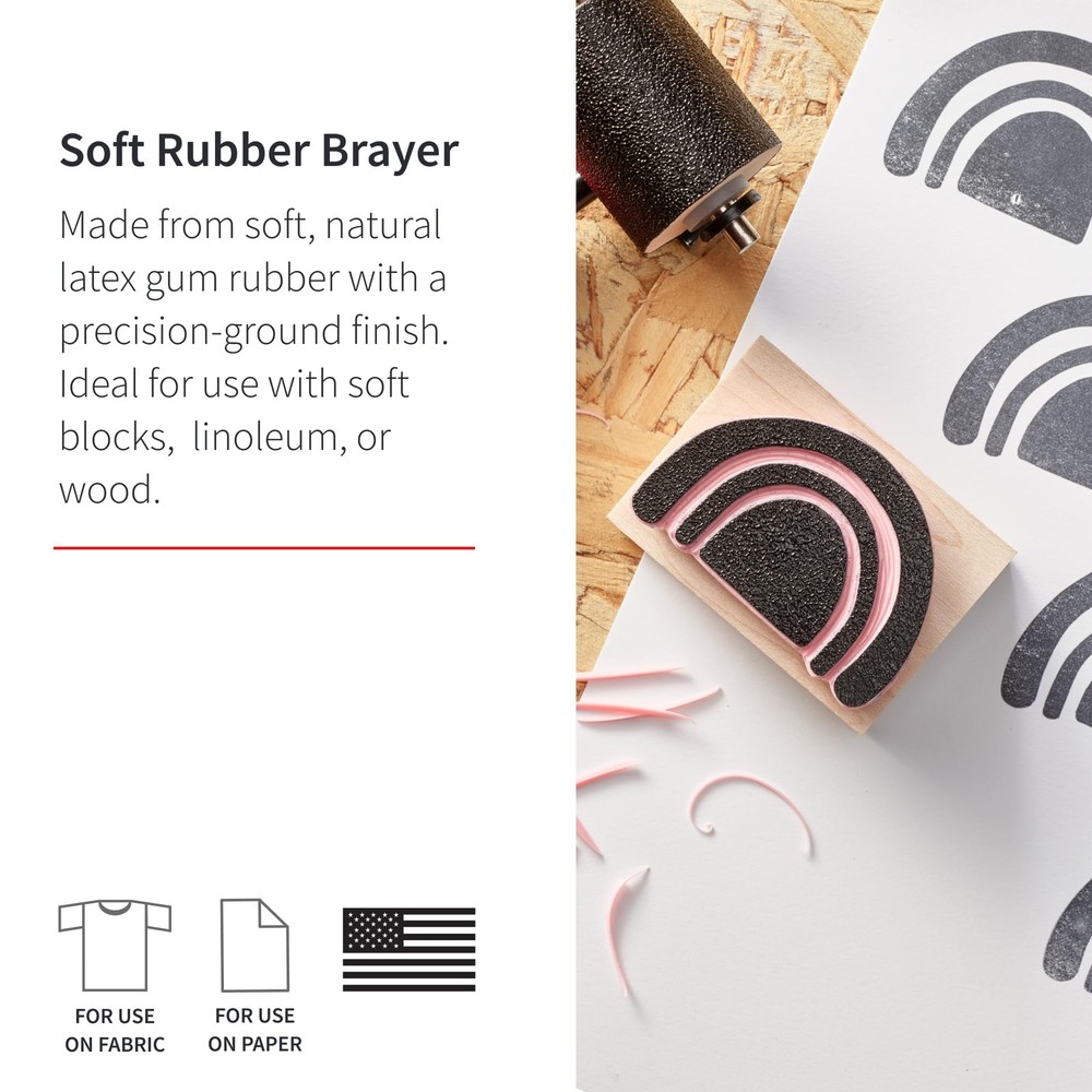 Deluxe Soft Rubber Brayer, 2-Inch