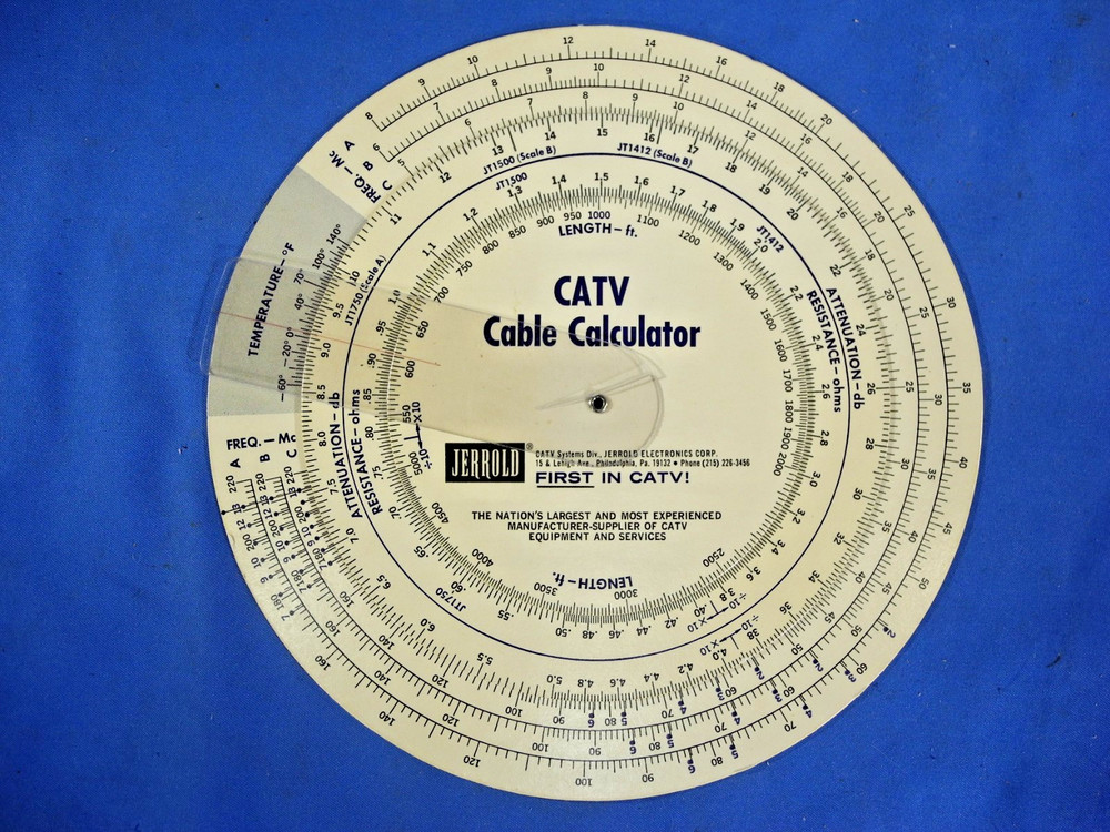 Vintage Jerrold CATV Cable Calculator