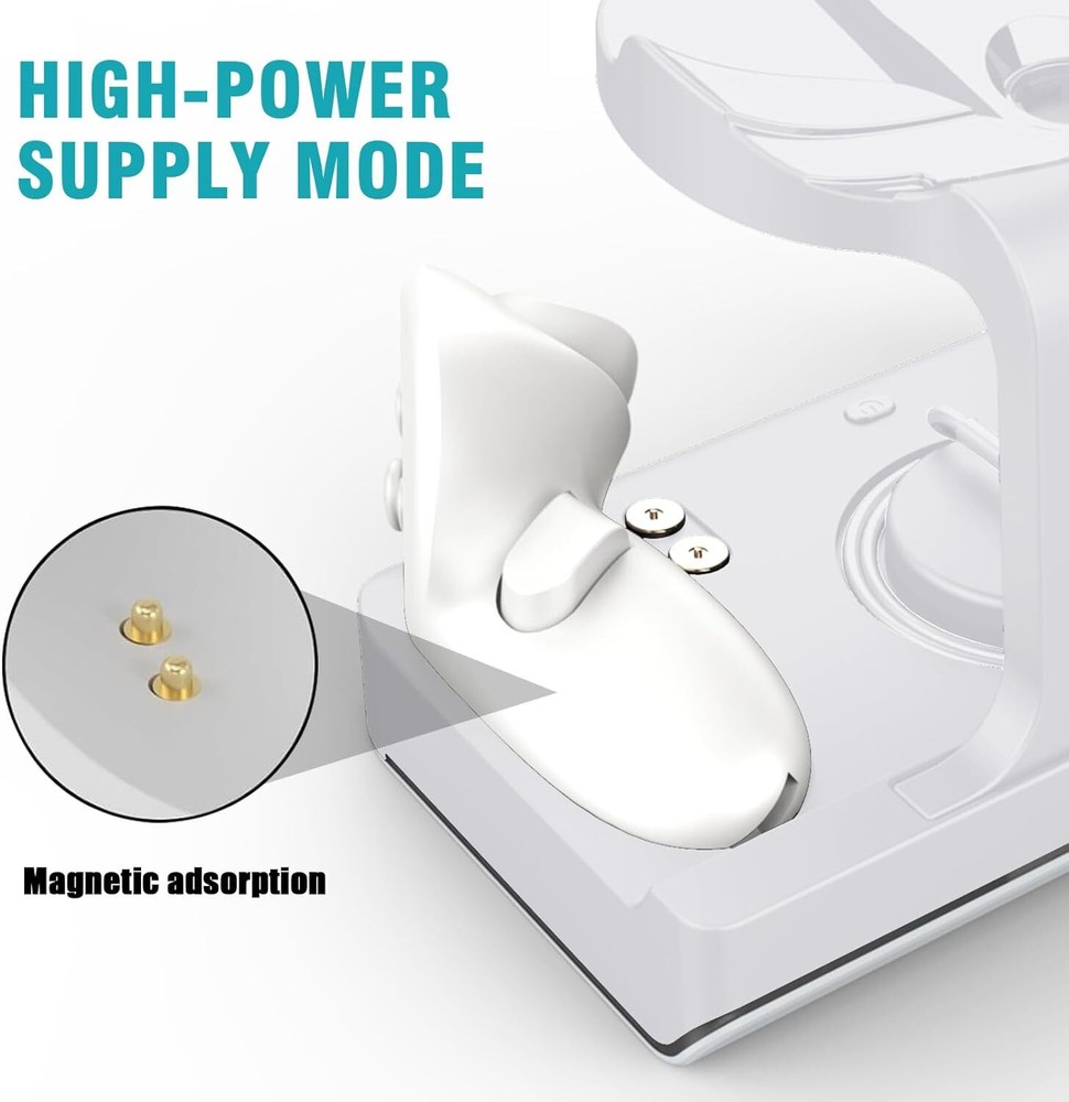 For Meta Quest 3 VR Headset Controller Charging Dock Charger Stand Station ABS