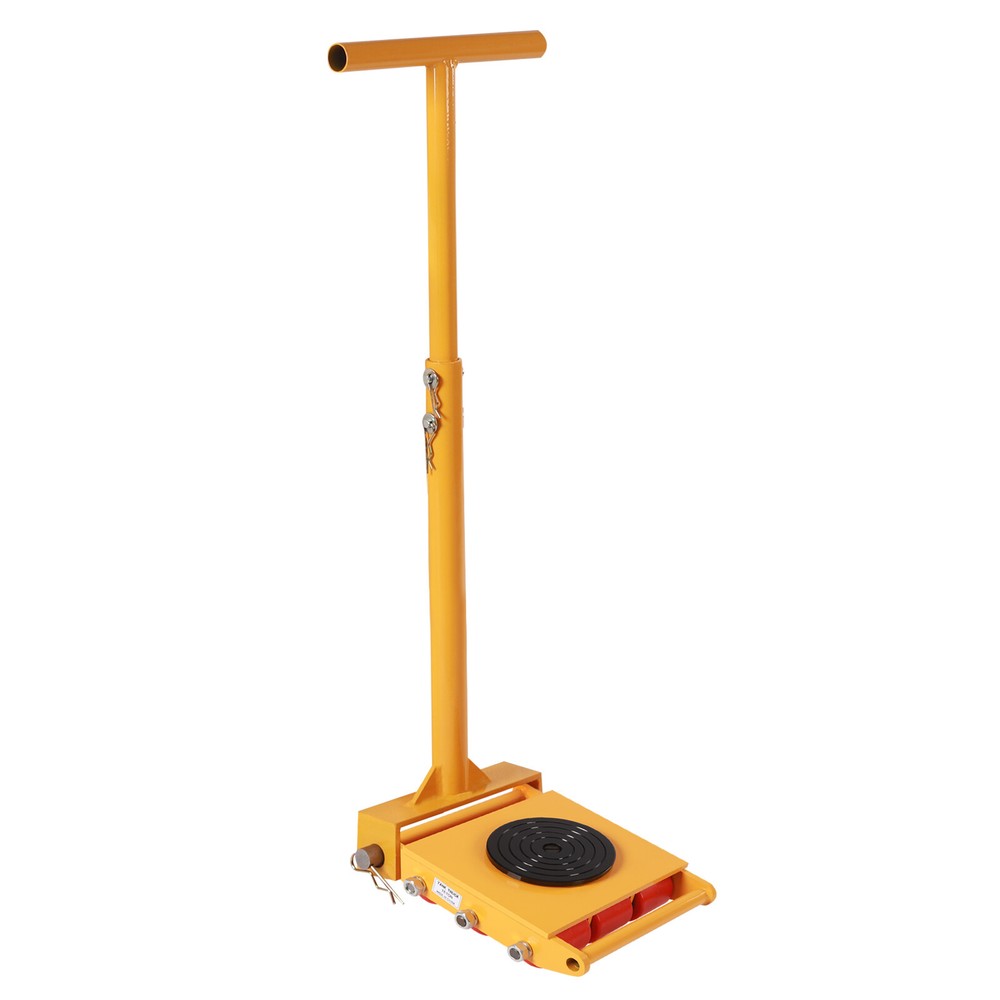 15T Machinery Mover 9 Rollers Machine Dolly Skate 360° Rotation Cap with Handle