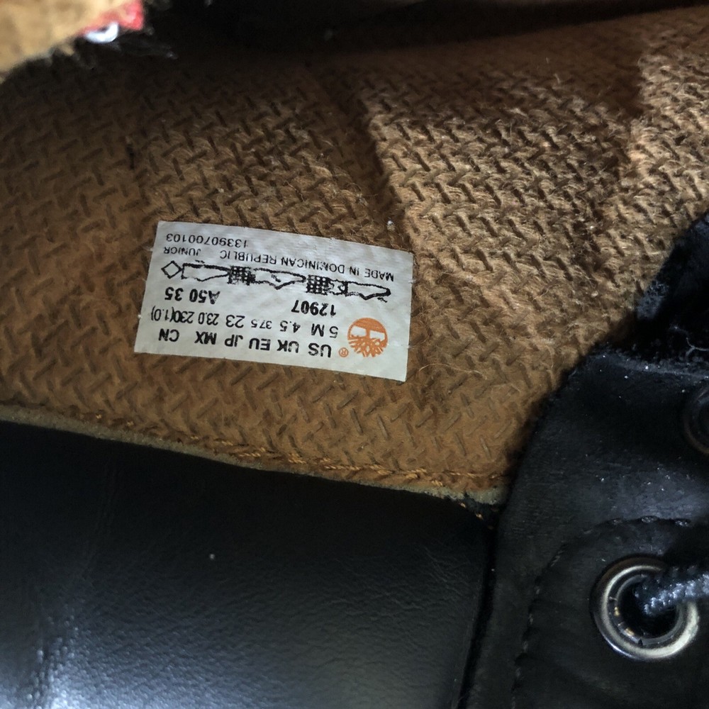 Timberland Boys Black Boots 5M