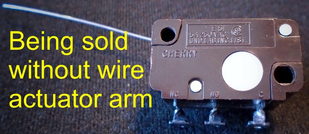 Cherry E51 Switch WITHOUT Actuator Arm, Clockwise to actuate, NEW, Sensitive