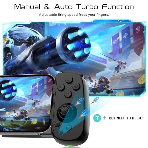 Wireless Phone Controller for iPhone/Android, Mobile Game Black | D6