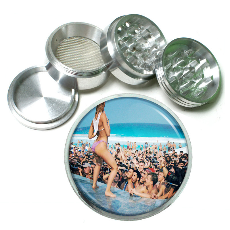 Spring Break D10  Black Metal Herb Grinder 4 Piece Hand Mueller