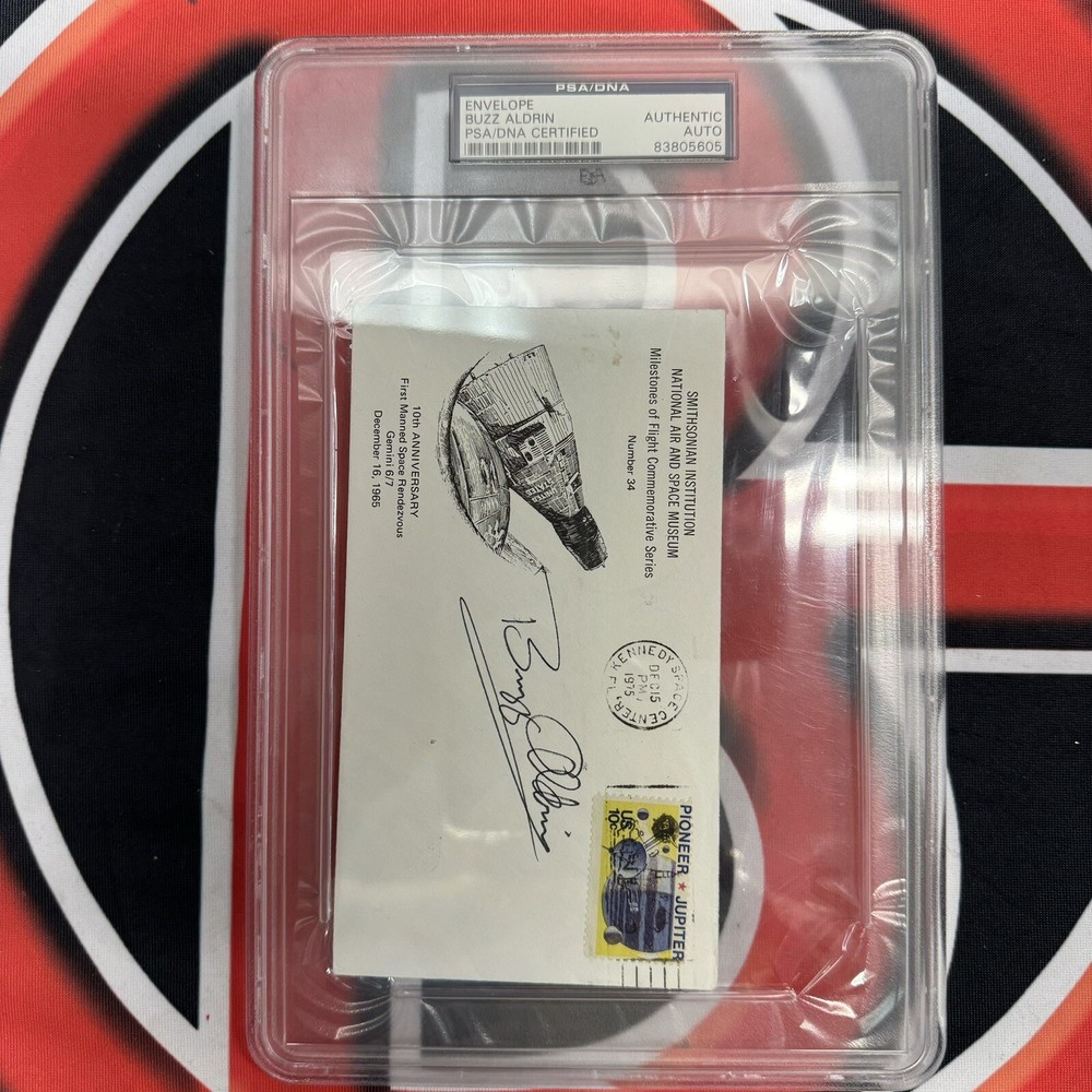 Astronaut Buzz Aldrin Signed Envelope PSA/DNA Apollo 11 NASA Auto Authentic